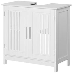 kleankin Bathroom Under Sink Cabinet Vanity Unit with Adjustable Shelf Space Saver, White