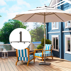 Outsunny Square Patio Umbrella Base, 29 lbs Metal Umbrella Stand Base with Adjustable Foot Pads, Heavy Duty Patio Umbrella Holder for 1.5"/1.9" Umbrella Poles for Outdoor, Lawn, Poolside, Brown