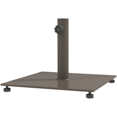 Outsunny Square Patio Umbrella Base, 29 lbs Metal Umbrella Stand Base with Adjustable Foot Pads, Heavy Duty Patio Umbrella Holder for 1.5"/1.9" Umbrella Poles for Outdoor, Lawn, Poolside, Brown