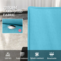 Outsunny Foldable Chaise Lounge Cushion Set of 2, Outdoor Lounge Chair Cushion Set, UPF50+ 200gsm Fabric, 48" x 23", Light Blue