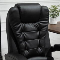 Vinsetto 7-Point Vibrating Massage Office Chair High Back Executive Recliner with Lumbar Support, Footrest, Reclining Back, Adjustable Height, Black