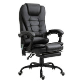 Vinsetto 7-Point Vibrating Massage Office Chair High Back Executive Recliner with Lumbar Support, Footrest, Reclining Back, Adjustable Height, Black