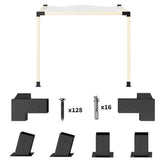 Outsunny Pergola Kit, 15° Slanted Pergola Bracket Kit with 3-Way Brackets, Post Bases, Wall Mounts for 3.6" X 3.6" Lumber, Black