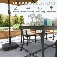 Outsunny Square Patio Umbrella Base Holder, Heavy Duty Outdoor Umbrella Stand Base, Filled Up to 55lbs with Sand or 44lbs with Water for Garden, Poolside, Black