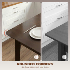 HOMCOM 47.2" Rectangle Dining Table for 4, Mid-Century Modern Kitchen Table with Rubber Wood Frame for Dining Room, Mahogany