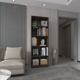 Home 4 Shelves Bookcase Kronos, Open Storage, Stained Walnut