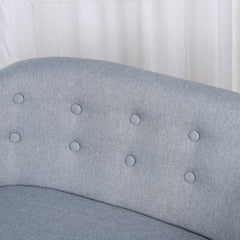 Qaba 2-Seat Kids Sofa, Toddler Sofa Couch, Linen-Like Fabric & Wood Frame Sofa Chair for Ages 3-7, 11" High Seat, Gray