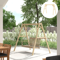 Outsunny 660 lbs Porch Swing Frame, A-Frame Hanging Chair Stand Only for DIY Painting, Swing Chair Stand for Backyard, Patio