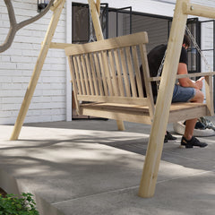 Outsunny 660 lbs Porch Swing Frame, A-Frame Hanging Chair Stand Only for DIY Painting, Swing Chair Stand for Backyard, Patio
