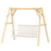 Outsunny 660 lbs Porch Swing Frame, A-Frame Hanging Chair Stand Only for DIY Painting, Swing Chair Stand for Backyard, Patio