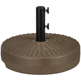 Outsunny Umbrella Stand for 1.5" or 2" Umbrella Poles, Round Fillable Umbrella Base for Outdoor, Lawn, Deck, Brown