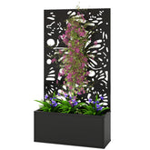 Outsunny Metal Garden Bed with Trellis for Climbing Plants, Freestanding or Wall Mounted Flower Bed for Garden, Patio, Balcony