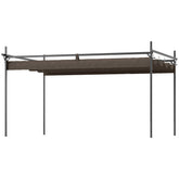Outsunny 10' x 13' Metal Retractable Pergola Canopy, Outdoor Pergola for Garden, Patio, Backyard, Deck, Brown