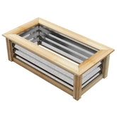 Outsunny Raised Garden Bed, Planter Box, Metal and Wood Combined, for Growing Flowers, Herbs and Vegetables