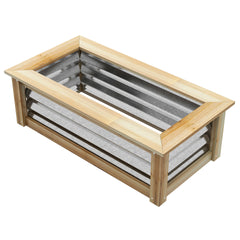 Outsunny Raised Garden Bed, Planter Box, Metal and Wood Combined, for Growing Flowers, Herbs and Vegetables
