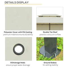 Outsunny 10' x 13' Patio Gazebo, Outdoor Gazebo Canopy Shelter with Curtains, Vented Roof, Steel Frame for Garden, Lawn, Backyard and Deck, Cream White