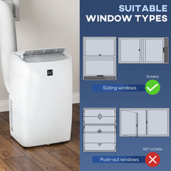 HOMCOM 12000 BTU Portable Air Conditioner, AC Unit with Cool, Dehumidifier, Fan, 550 Sq. ft, 24H Timer On Off, Window Kit