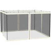 Outsunny Replacement Mesh Sidewall Netting for 10' x 12' Gazebos and Canopy Tents with Zippers, (Sidewall Only) White