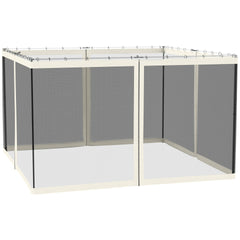 Outsunny Replacement Mesh Sidewall Netting for 10' x 12' Gazebos and Canopy Tents with Zippers, (Sidewall Only) White