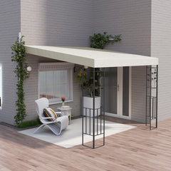 Outsunny 10' x 10' Outdoor Pergola Canopy, Metal Patio Canopy with Drainage Holes for Backyard, Garden, Cream White