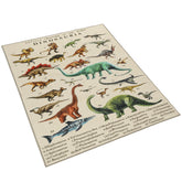 Qaba Large Play Mat 79" x 59", Crawling Mat for Toddlers, Living Room and Bedroom with Dinosaur Pattern, Khaki