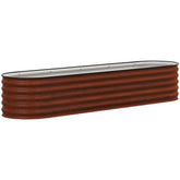 Outsunny 7.9' x 2' x 1.4' Galvanized Raised Garden Bed Kit, Metal Planter Box with Safety Edging, Brown