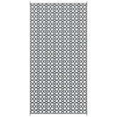 Outsunny Reversible Outdoor Rug Carpet RV Camping Rugs with Carry Bag, 9' x 18', Black & White Clover
