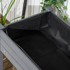 Outsunny 47" x 21" Raised Garden Bed Elevated Wooden Planter Box w/ Lockable Wheels, Storage Shelf for Backyard, Dark Gray