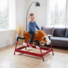 Qaba Kids Spring Rocking Horse Rodeo Bull Style with Realistic Sounds for Children over 3 Years Old