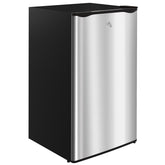 HOMCOM 3.2 Cu.Ft Mini Fridge with Freezer, Compact Refrigerator with Adjustable Thermostat, Shelf and Single Reversible Door for Bedroom, Dorm, Home Office, Energy Efficient, Silver