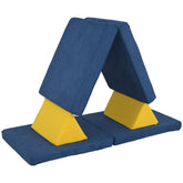 Qaba 6 Pieces Foam Climbing Blocks for Toddlers with Washable Cover, Climb and Crawl, Blue