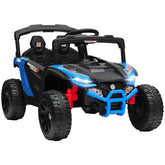 Qaba 12V Kids Ride On Truck, Battery Powered Electric UTV Vehicle with Rear Suspension, Remote Control for 3-5 Years, Blue