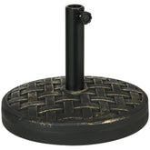 Outsunny Concrete Umbrella Base, 40 lbs. Heavy Duty Umbrella Stand with Metal Umbrella Holder for Outdoor, Lawn, Deck, Bronze