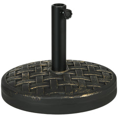 Outsunny Concrete Umbrella Base, 40 lbs. Heavy Duty Umbrella Stand with Metal Umbrella Holder for Outdoor, Lawn, Deck, Bronze