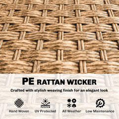 Outsunny Rattan Wicker Sofa 3-Seater Outdoor Patio Sofa with Cushions for Garden Backyard Porch Gray