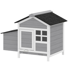 PawHut Wooden Chicken Coop Outdoor with Nesting Box, Pull-Out Metal Tray, for 1-2 Chickens, Rabbits, Ducks, 36" x 25" x 27"