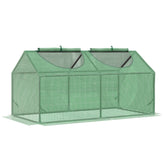 Outsunny 4' x 2' x 2' Portable Mini Greenhouse, Small Green House with PE Cover, Roll-up Zippered Windows for Indoor, Outdoor Garden, Green