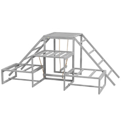 PawHut Chicken Roost Toys for Chickens Hens, Coop Accessories with Wood Stand, Ladder Platforms, for 10-15 Chickens