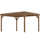 Outsunny 10' x 12' Outdoor Wooden Pergola, Grape Vine Gazebo with Concrete Anchors for Garden, Patio, Backyard, Deck, Brown