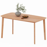 HOMCOM Pine Wood Dining Table for 6, 47" Rustic Rectangular Kitchen Table with Large Tabletop for Dining Room, Natural