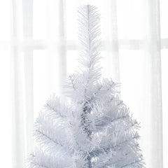 HOMCOM 6 FT Artificial Christmas Tree Pencil Xmas Tree with Stand, 618 Tips, Holiday Home Indoor Decoration for Party, White