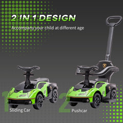 Aosom Toddler Push Car, Lamborghini Stroller Walking Car Age for 1-3, Green