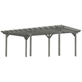 Outsunny 12' x 20' Outdoor Pergola, Wood Gazebo Grape Trellis with Stable Structure for Climbing Plant Support, Gray