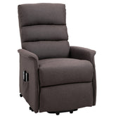 HOMCOM Power Lift Assist Recliner Chair for Elderly with Remote Control, Linen Fabric Upholstery, Brown