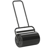 Outsunny 20-Inch Push/Tow Behind Lawn Roller Filled with 10 Gal Water or Sand for Flattening Sod in the Garden, Black