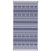 Outsunny Reversible Outdoor Rug, Waterproof Plastic Straw with Carry Bag, 9' x 18', Blue & White Geometric Wall
