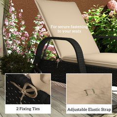 Outsunny Foldable Chaise Lounge Cushion Set of 2, Outdoor Lounge Chair Cushion Set, UPF50+ 200gsm Fabric, 76" x 23", Beige