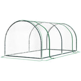 Outsunny 7' L x 3' W x 2.5' H Portable Tunnel Greenhouse for Outdoor Garden Hot House with 4 Zippered Doors, PVC Cover