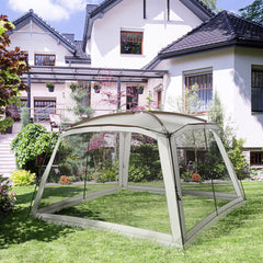 Outsunny 12' x 12' Screen House, UV50+ Screen Tent with 2 Doors & Carry Bag for Outdoor Camping Activities, Easy Setup, White