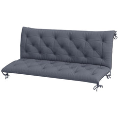 Outsunny 59" x 38" Tufted Bench Cushion for Outdoor Furniture, 3-Seater Replacement for Swing Chair, Patio Sofa/Couch, Dark Gray